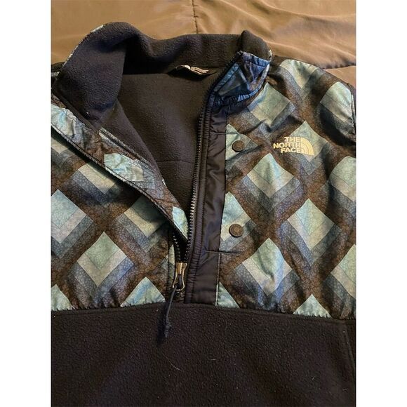 The North Face Plaid Fleece Pullover Jacket Women’s Medium Preowned Denali Style - Picture 2 of 4